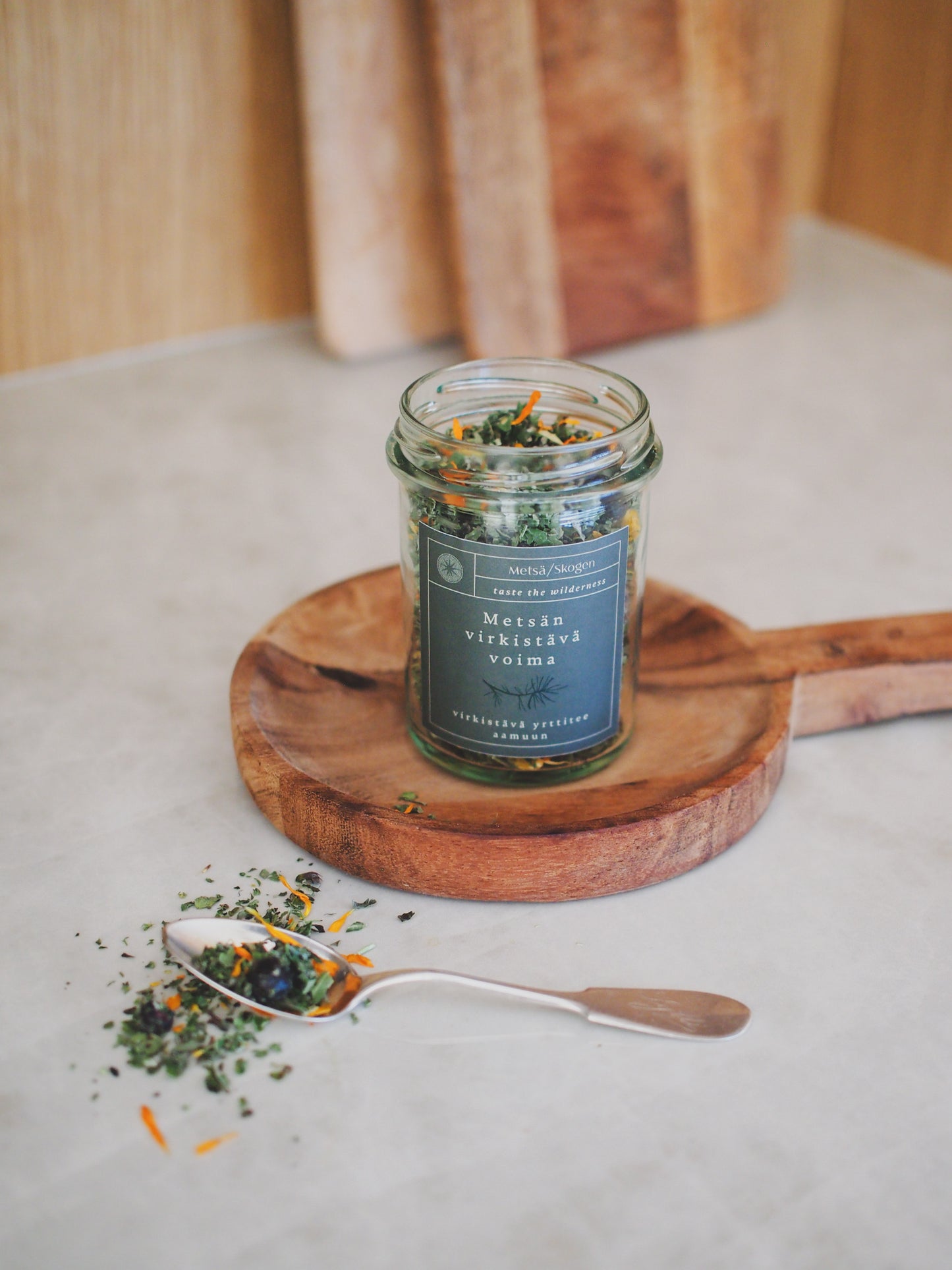 Refreshing Forest Wild Herb Tea, glass jar