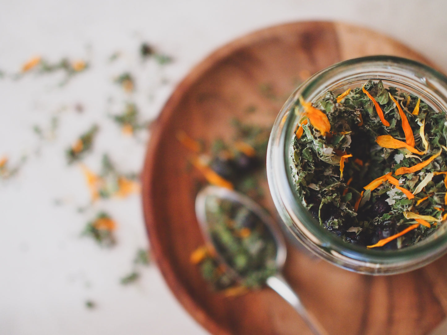 Refreshing Forest Wild Herb Tea, glass jar