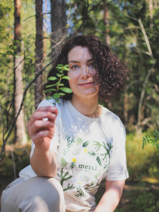 Metsä/Skogen T-shirt flora, natural white