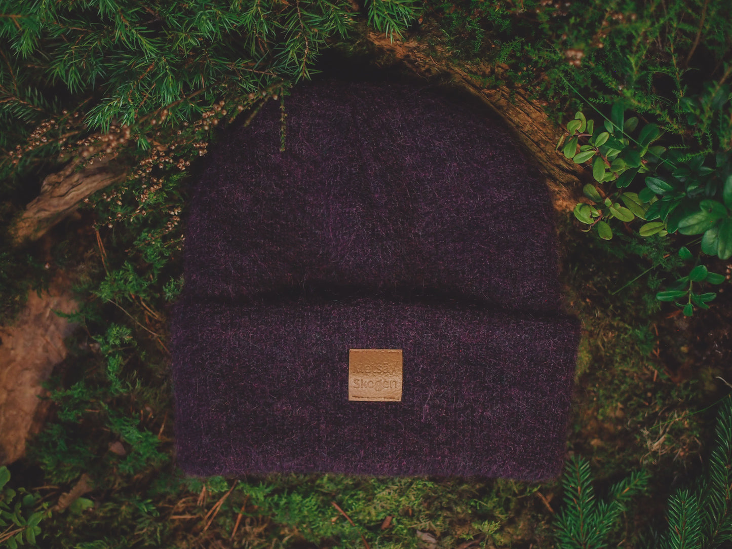 Mohair beanie, violetti